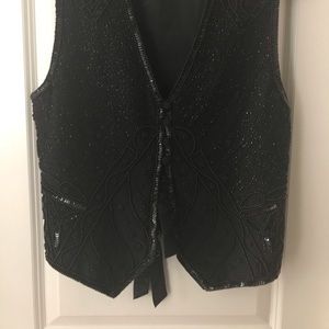 Spencer Jeremy Other - Classy black silk and beaded vest. Spencer Jeremy Other - Classy black silk and beaded vest.
